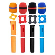 Wireless Microphone Safety Set Including Foam Windshield Grip Stabilizers