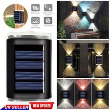 4x Super Bright Solar Powered Door Fence Wall Lights LED Outdoor Garden Lamp UK