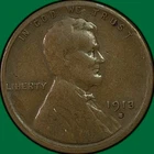 1913-S Lincoln Wheat Cent Fine F Coin #41207