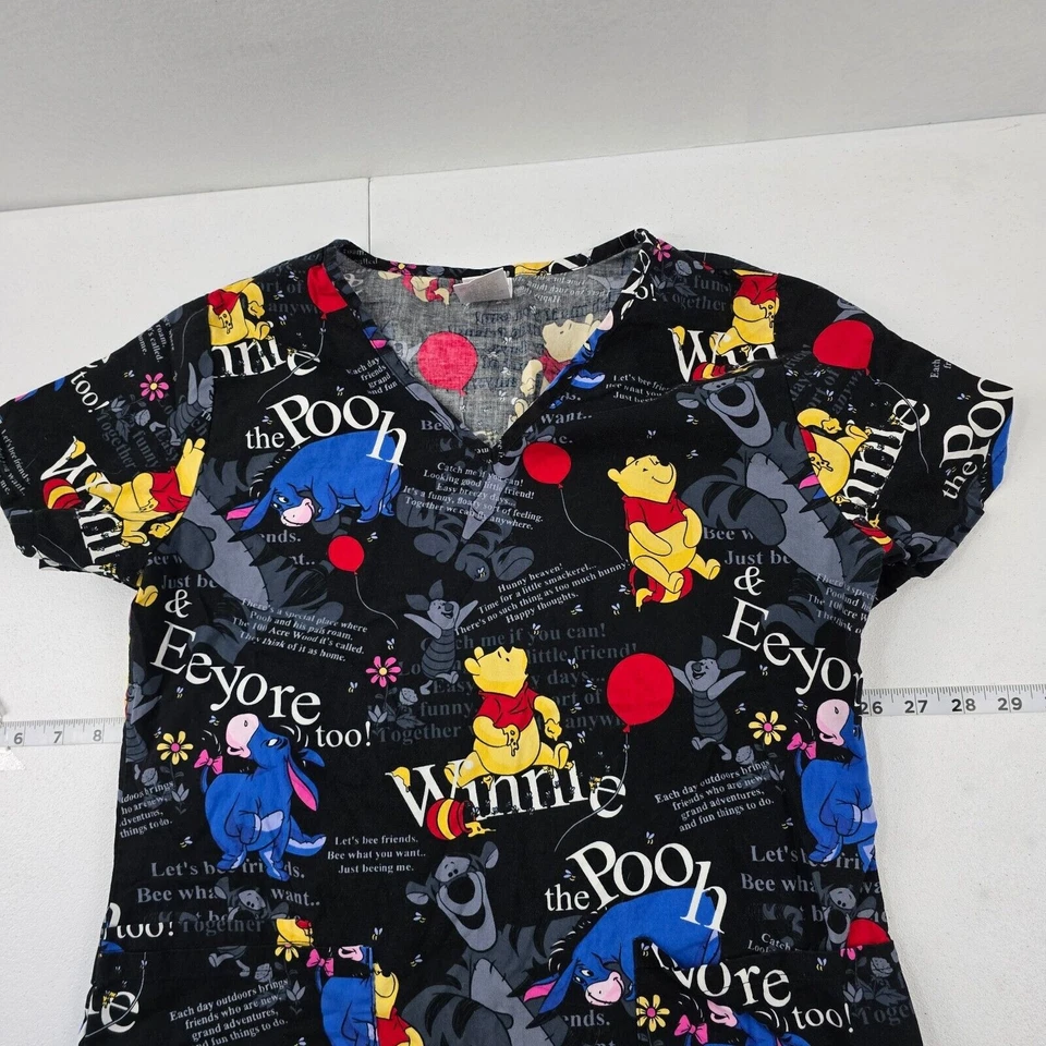 Disney scrub top womens Winnie Pooh XS womens 3894 - Image 2 of 4