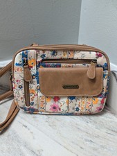 MultiSac Zippy Triple Compartment Crossbody Bag Pretty Patch/Hazelnut