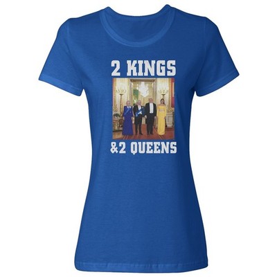 Two Kings and Two Queens - England Visit Tribute Ladies' Crewneck T-Shirt