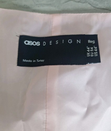 ASOS Waistcoat Pink Puppytooth Check 44R Wool Mix Men's VGC Condition - Picture 3 of 9