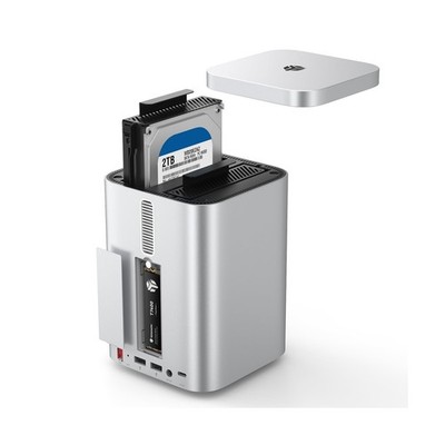 Yottamaster Mac mini Performance Dock 2 Bay HDD NVMe RAID Enclosure with 10Gb...