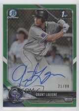 2018 Bowman Draft Chrome Pick Green Refractor 21/99 Grant Lavigne Auto 07d9