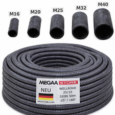 Flexibles Leerrohr Wellrohr mit/ohne Zugdraht 320N M16 M20 M25 M32 M40 Kabel