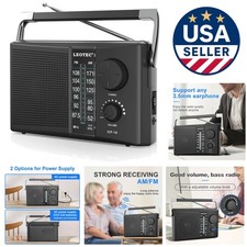 Compact AM/FM Radio with Excellent Reception: Battery AC Powered for Travel