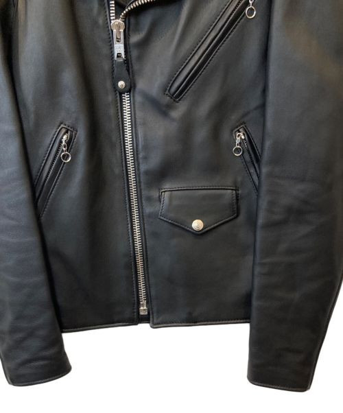 schott２２８ＵＳ　ＬＡＭＢＳＫＩＮ Schott 228US Black Lamb Leather Biker Jacket with Large