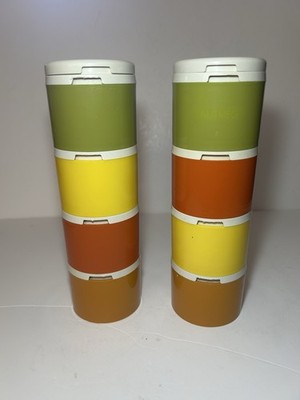 Vintage Tupperware Stapel Gewürzbehälter Ernte Farben 8 Stück - 1308