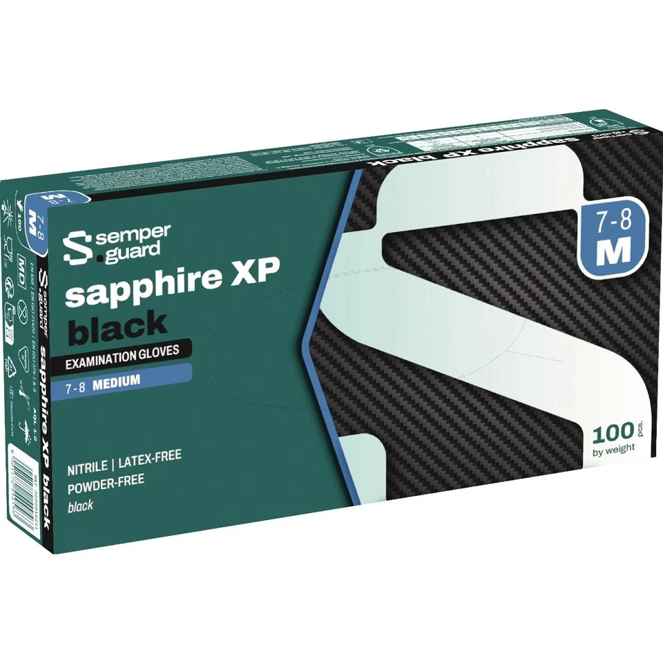 Einweghandschuhe Semperguard® Sapphire XP black Nitril EN 374, EN 455 PSA III - Bild 1 von 1