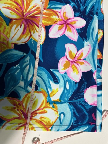 Aryeh Dress L Tropical Floral Island Colorful Stretch Hawaiian Ruffle Neck - Picture 6 of 7