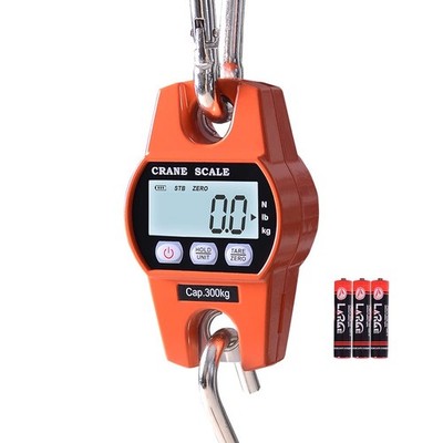 Heavy Duty Crane Scale - 660LB, Aluminum Body, Stainless Steel Hook, Large