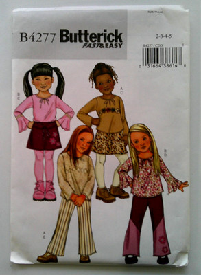 Girls toddlers EASY top skirt pants belt  Pattern 4277 size 2 3 4 5 UNCUT