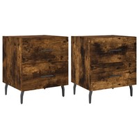 Nachttische 2 Stk. RäUchereiche 40X35X47,5 Cm Holzwerkstoff