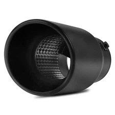 AUTOSAVER88 Black Exhaust Tip, 1.5-2.5" Inlet, 4" Outlet, 9" Long, Bolt-On
