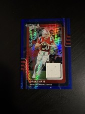 2025 Donruss Optic Drake Maye Donruss Threads Blue Prizm Patch #DTBH-DME