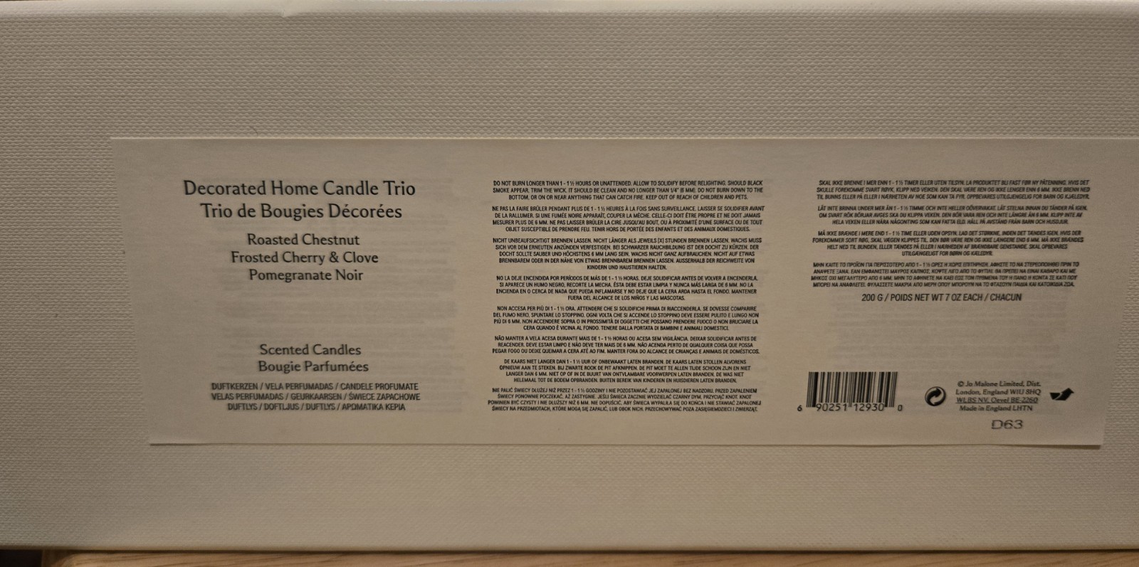 JO MALONE LONDON Gingerbread Land Home Candle Trio 3 pc x 7 oz Each NIB RP: $250