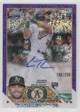 2023 Topps Chrome Rookie Purple Speckle Refractor 194/299 Cody Thomas Auto 00c9