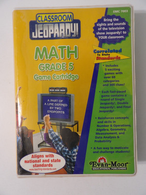 Classroom Jeopardy 5th Grade Math Game Cartridge