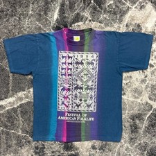 Vintage Art Shirt Mens Medium 90s Smithsonian Museum Nature Single Stitch