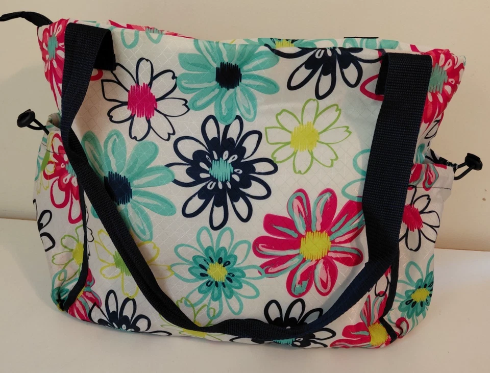 Thirty One Large Zip Top Bag or Diaper Bag, Blooming Bouquet Floral 12x15x8 - Image 3 of 4