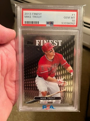 2013 Topps Finest, MIKE TROUT, Graded PSA 10 GEM Mint, LA Angels