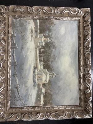 Tatiana Iliina Gooden ''last Snow'' Original Oil on Canvas Framed Signed  1995 .