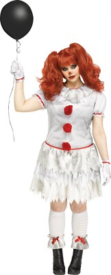 Fun World Karneval Clown Pennywise It Plus Adult Damen Halloween Kostüm 119325