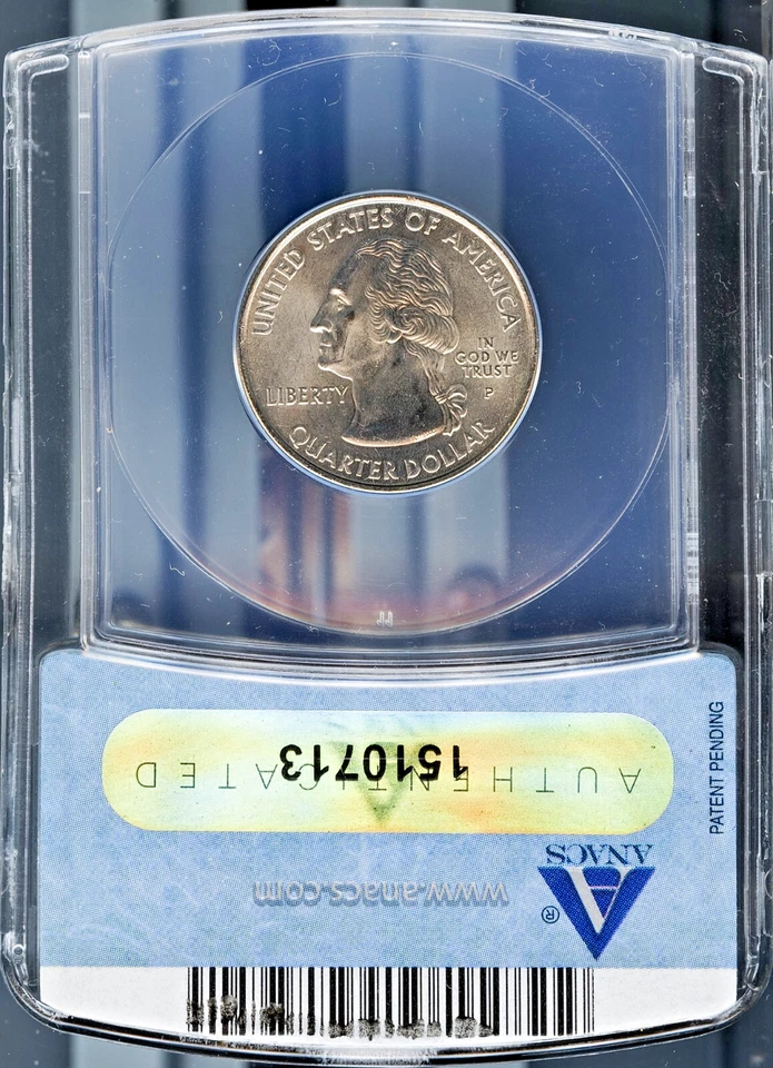 2000-P 25c Massachusetts State Quarter MS 66 ANACS # 1510713 + Bonus - Image 2 of 2