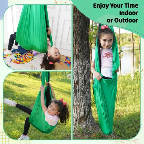 Kids Sensory Swing Hanging Chair - Indoor & Outdoor Swing with Included Hardware - Picture 2 of 8