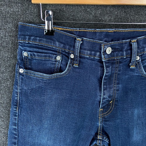 Levi's 511 Mens Jeans Size W32 L32 Blue Denim Mid Rise Slim Fit Tapered Zip Fly - Picture 2 of 17
