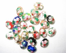 100 New 7x9mm Handmade Oval Mix Cloisonne Beads