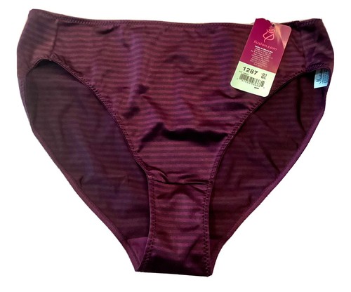 Women panties briefs bikinis ILUSION purple striped size XL. soft shiny Mexico - Picture 1 of 6