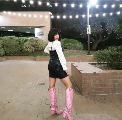 Women’s Dolls Kill Bling Sheriff Shine Pink Knee High Boots US9 - Picture 9 of 11