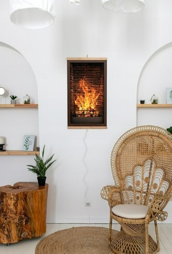 Wall-hung Infrared Heater Film Fireplace 230V AC Electrical Heating Panel - Picture 6 of 8