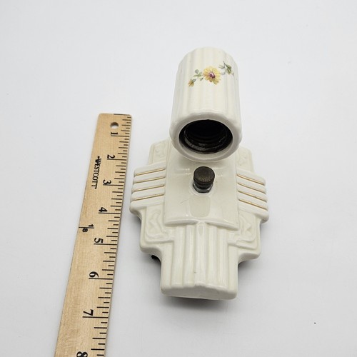 Vtg Porcelier Porcelain Underwriters Electric Floral Wall Sconce Light Fixture - Picture 7 of 9