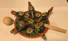Russian Pecking Chickens Handmade Wooden Folk Art Bogorodskoye Toy
