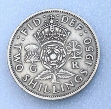 Great Britain King George VI - 1950 Cupro-Nickel Florin / Two Shillings Coin