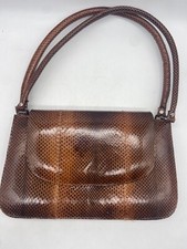 Vintage Handcrafted Quality Snake Skin Handbag Purse Multiple Compartments NICE 