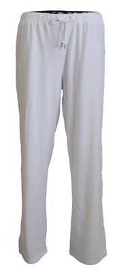 JOHN GALLIANO Pants White Cotton Logo Loose Men Trousers IT46/W32