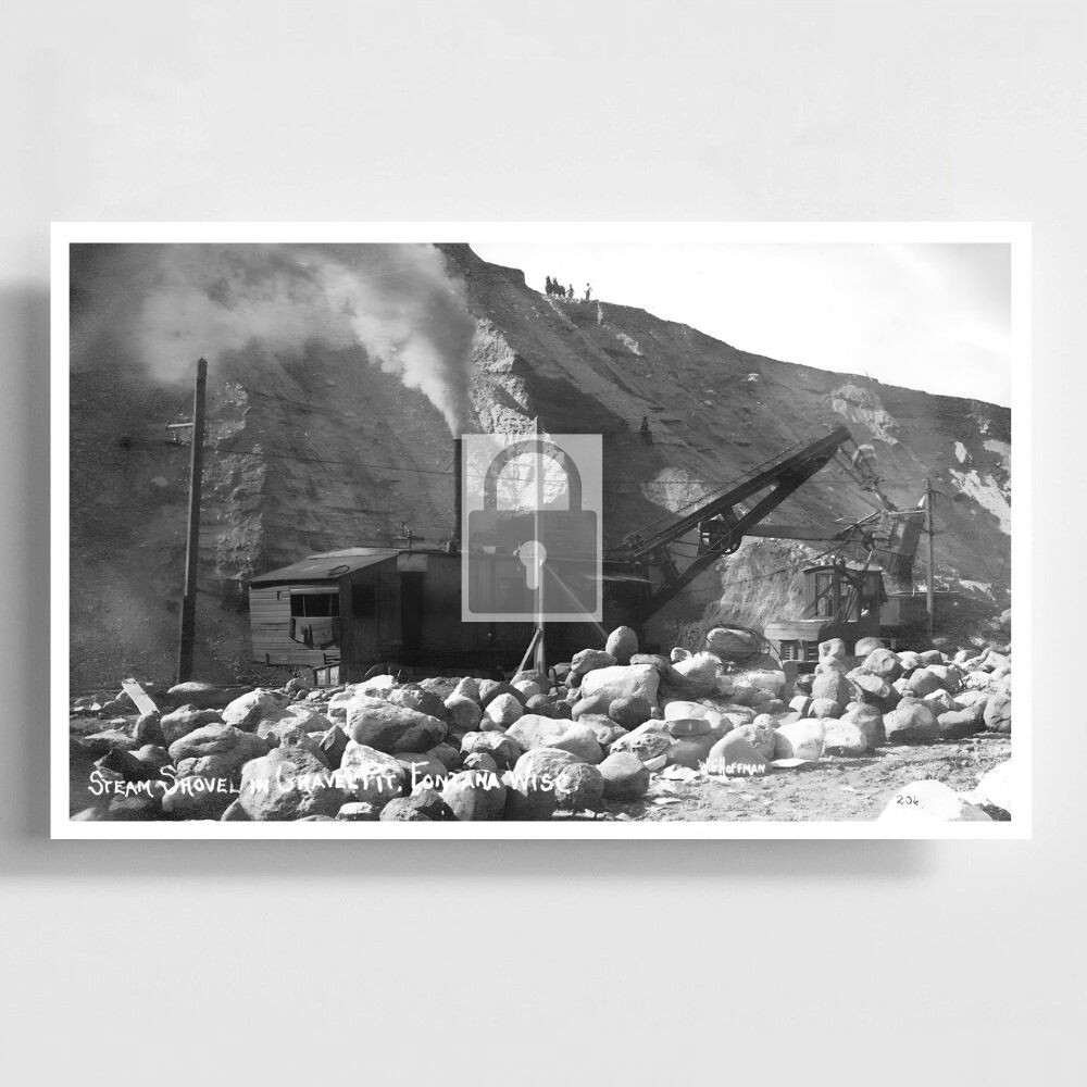 Steam Shovel Gravel Pit Fontana Wisconsin WI - REPRINT-image