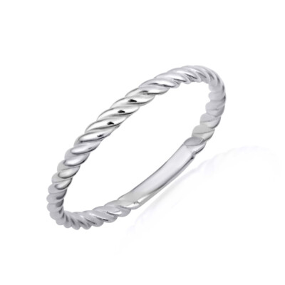 .925 Sterling Silver Twisted Rope Eternity Band Ring | eBay