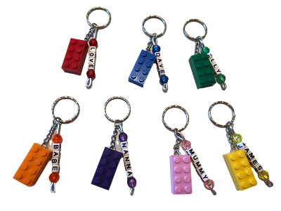 personalised lego keyrings
