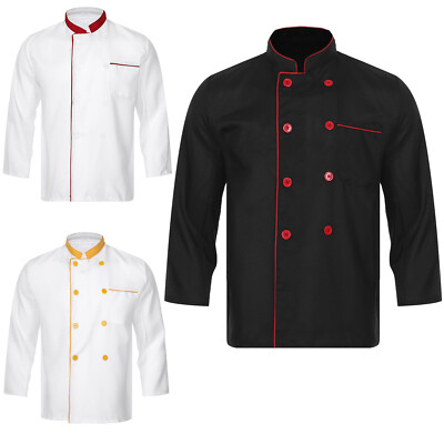 DE Freebily Kochjacke Unisex Kochmantel Damen Herren Uniform Arbeitsmantel Shirt