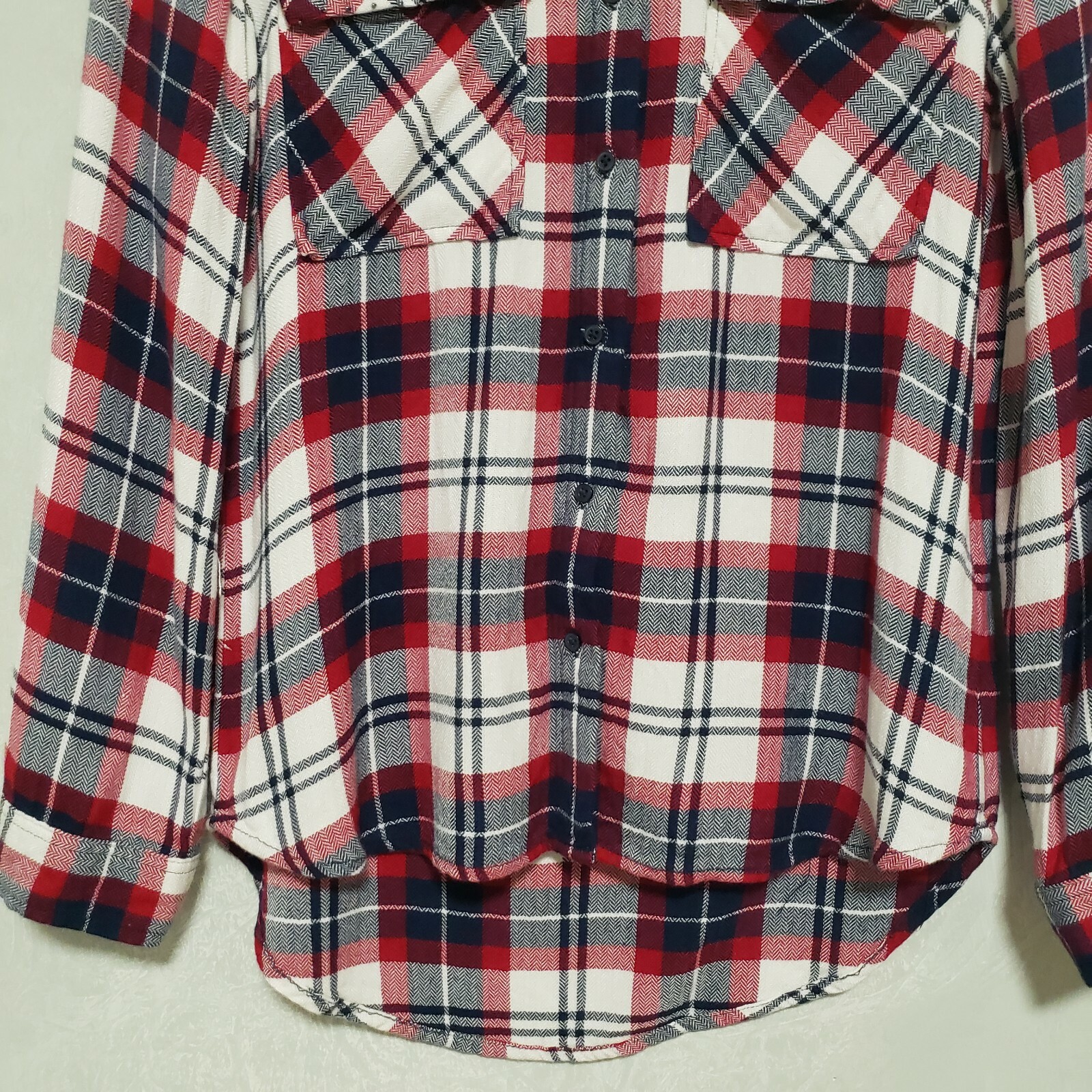 Zara Basic Collection Red Plaid Beaded Pockets Bu… - image 7