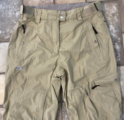 Columbia Snowboard Ski Pants Women S Beige Convert Velocity Waterproof Omni Tech