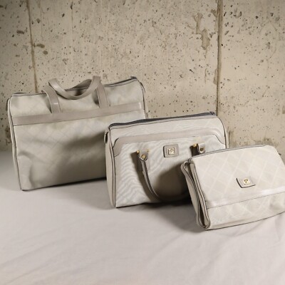 Pola Travel Bag Set of Three Gray 15'' X 10'' - 11'' X 8'' & 9'' X 7'' Brand New