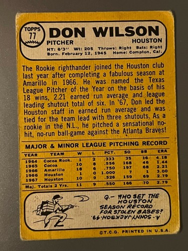 1968 Topps Baseball Singles - 1-457 -- Pick Your Card - Complete Your Set - Picture 91 of 501