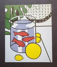 Roy Lichtenstein "Still Life with GoldFish Bowl"  Mounted offset Lithograph 1983