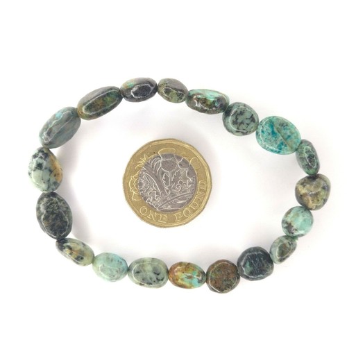 Natural Gemstone Elastic Bracelet Turquoise Feroza Free form christmas Gift 002 - Picture 8 of 12